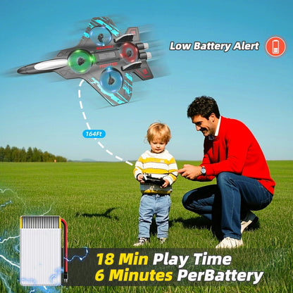 LED RC Fighter Jet Plane – Rechargeable & Remote Control